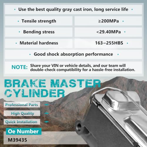 M39435 Brake Master Cylinder with Reservoir and Cap Compatible with Chevy and GMC Vehicles - P30, C30, K30, R3500, V30, V3500, P3500, C2500, K3500, R3500 - Replaces 14066425 - size: M39435