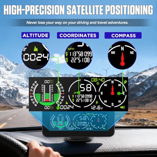 MR CARTOOL M60 GPS Speedometer for Car, Inclinometer Digital with Compass - size: M60, style: M60