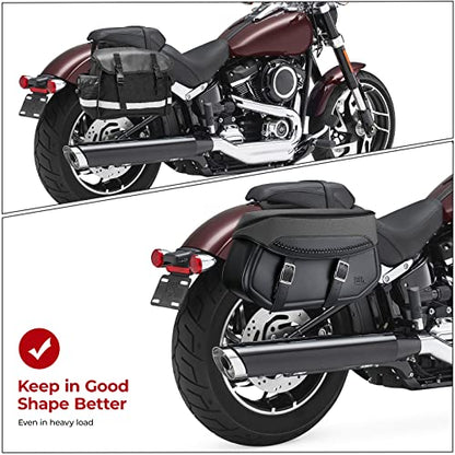 KEMIMOTO Synthetic Leather Motorcycle Saddlebags Throw Over Saddle Bags