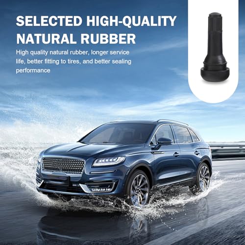 Qurbun 5 PCS TR413 Tire Valve Stems, Rubber Snap-in Short Tubeless Tire Valve Stem, Air-Tight Seal Valve Stem Replacement Kit, Fit for 0.453 inch Rim Holes on Standard Vehicle Tires (Black) - size: 5 PCS # TR413