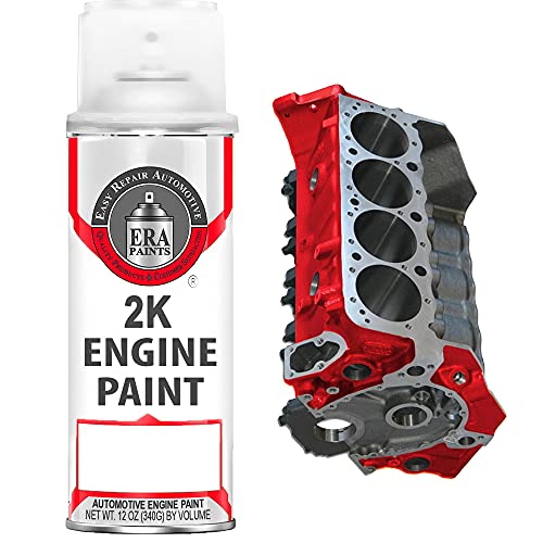 ERA Paints Red Engine Paint With Omni-Curing Catalyst Technology - 2K Aerosol Glossy Finish With High Temp Resistance And Extreme Durability Against Color Fade And Chemicals Like Brake Fluid - color: Red 2K Spray Paint Only