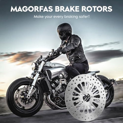 Silvery 11.8" Front Brake Rotors With Bolts Fit for Harley Davidson Touring - size: 2 Front Rotor