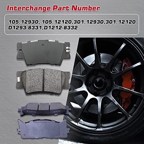 Ceramic Brakes Front Rear pads set for For Toyota Camry Avalon/Lexus ES350 ES300h 2007-2018 - style: D1212+D1293