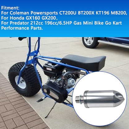 Exhaust Muffler Silencer For Predator 212cc 196cc For Coleman CT200U Silver - color: silver