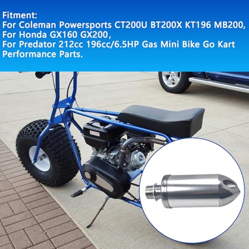 Exhaust Muffler Silencer For Predator 212cc 196cc For Coleman CT200U Silver - color: silver