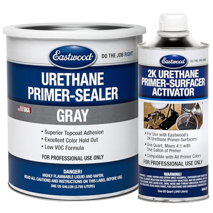 Eastwood Urethane Automotive Spray Paint Primer Sealer and Activator Kit | Gray - color: Gray