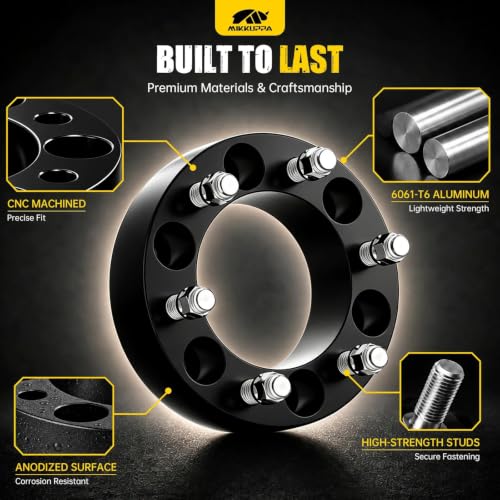 MIKKUPPA 2 Inch 6x5.5 Wheel Spacers for Chevy Silverado GMC Sierra, 4PCS - size: 2"-6x5.5-Hub Bore 4.25"
