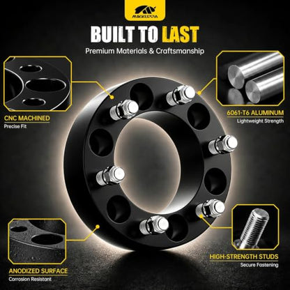 MIKKUPPA 2 Inch 6x5.5 Wheel Spacers for Chevy Silverado GMC Sierra, 4PCS - size: 2"-6x5.5-Hub Bore 4.25"
