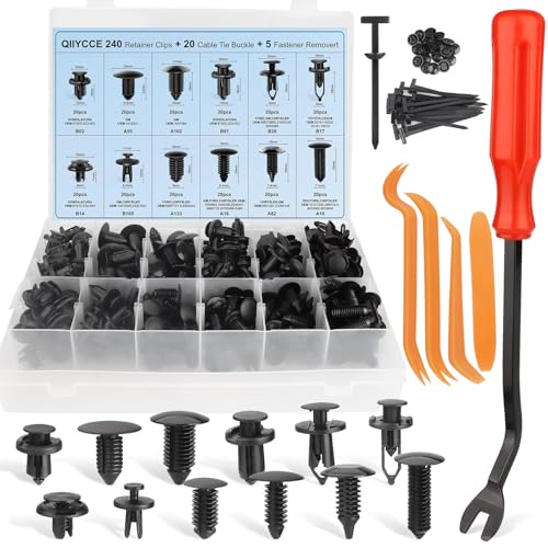 QIIYCCE 260PCS Bumper Clips car Plastic Rivet Fasteners