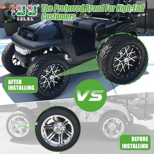 10L0L Universal Golf Cart SS Wheel Center Cap Cover for Yamaha, EZGO, Club Car, 4 PCS (Chrome) - color: Silver