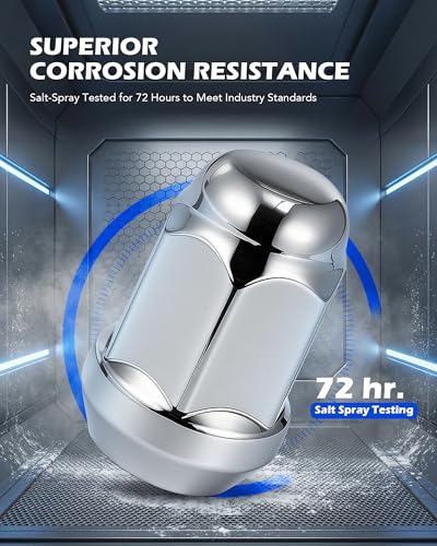 OMT M12x1.5 Lug Nuts with Cone Seat, 20pcs Lug Nuts Set with 1 Socket Key - color: Silver, size: M12x1.5, style: 20Pcs Hex Tuner