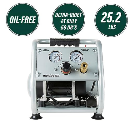 Metabo HPT Quiet Air Compressor, Portable 1 Gallon Oil-Free, EC28M