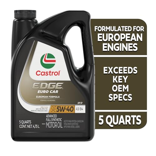 Castrol EDGE Euro 5W-40 A3/B4 Advanced Full Syn Motor Oil, 5 Qt, Pack of 3 - size: 5 Quarts, Pack of 3