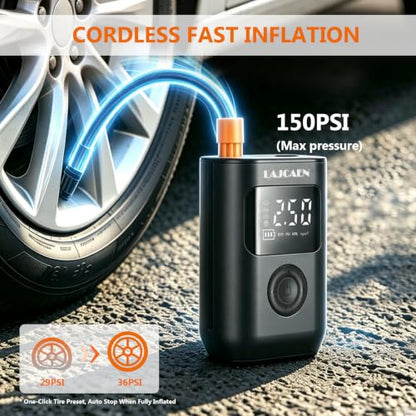 Tire Inflator Portable, 25L/min Fast Inflation & Digital Pressure Gauge