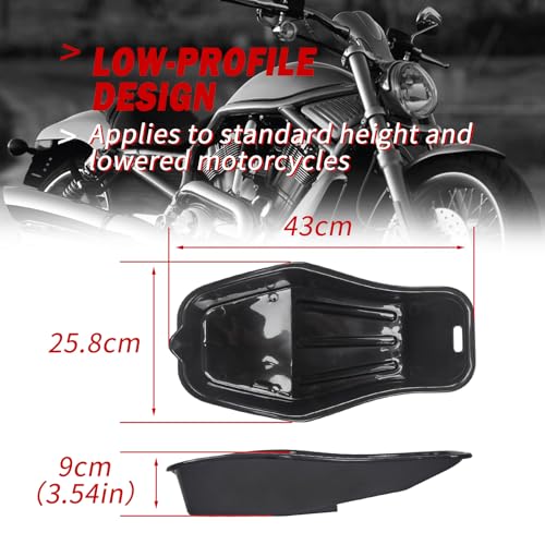 MOTO4U Oil Drain Pan Oil Change Storage Tray Container 2L for Low Profile Motorcycle Splash Repair Recovery
