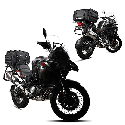 Rhinowalk Motorcycle Tail Bag Expandable Motorcycle Travel Luggage 60L Waterproof All Weather/Trunk/Rack Bag with Sissy Bar Straps-Black - size: Black 40-60L