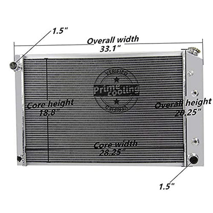 Primecooling 56MM 3 Row Core Aluminum Radiator for GMC Chevrolet C/K Series Pickup Trucks, Multiple V8 Models 1973-1991