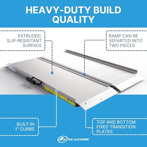 EZ-Access Traverse Aluminum Singlefold Folding Ramp, Silver, 4 ft, ATVs - size: 4 Foot, style: Singlefold