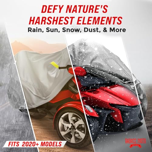 Badass Moto Waterproof for Can-Am Spyder RT Limited Cover 2020-2026, Gray - color: Light Gray, size: [SPYDER RT 2020+] 112"L x 62"W x 57"H