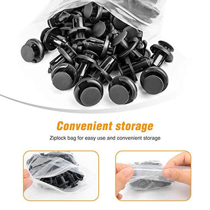 GOOACC 100PCS GRC-45 Fender Rivet Clips-91503-SZ3-003 10mm,1PC Bonus Fastener Remover for Honda and Acura