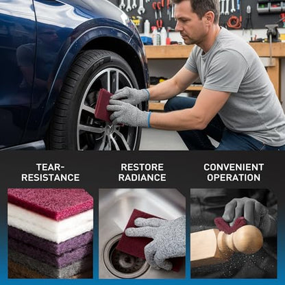 S SATC 6" x 9" 10 Pack General Purpose Scuff Pads,2 Each Maroon,Gray,Gold,Purple and White Scuff Pads for Scuffing,Scouring,Sanding,Paint Primer Prep Adhesion Scratch for Automotive Restoration - color: Maroon,Gray,Gold,Purple,White