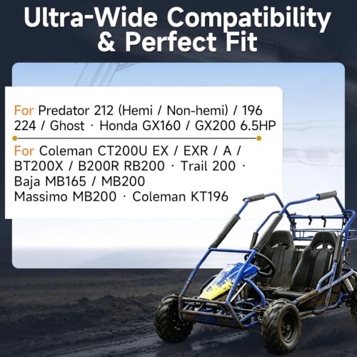 Upgraded Stainless Steel Polished Exhaust Pipe For Predator 212cc 196cc - color: Silver
