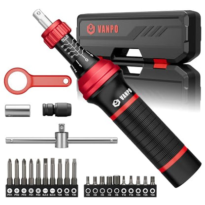 VANPO Torque Screwdriver, 10-80 In-lb, 24 Piece, Click Style for Gunsmith - size: 10-80 inlb