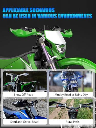 JFG RACING Dirt Bike Handguards Universal for 7/8" and 1 1/8" Handle Bar - color: green