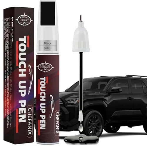 Black (202) Touch Up Paint Pen Compatible with Toyota - Exact Color Match, 2-in-1 Brush & Pen,Car Paint Scratch Repair Kit for RAV4/Camry/Corolla/Tacoma/Highlander/Sienna - color: Black (202) for Avalon/RAV4/Camry/Corolla/Highlander/Prius/Sequoia/Sienna/T