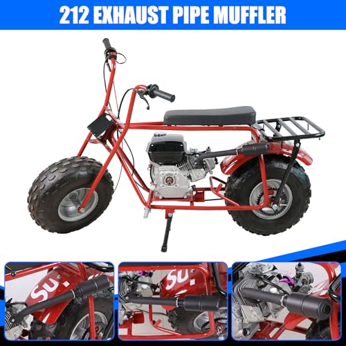 YOXUFA Exhaust Header Pipe Muffler Replacement for Predator 212 196cc 224cc 6.5hp Coleman CT200U CT200U-EX BT200X Baja Warrior MB200 GX160 GX200 Hammerhead Mini Bike Go Kart Part with Heat Shield Tape - color: black