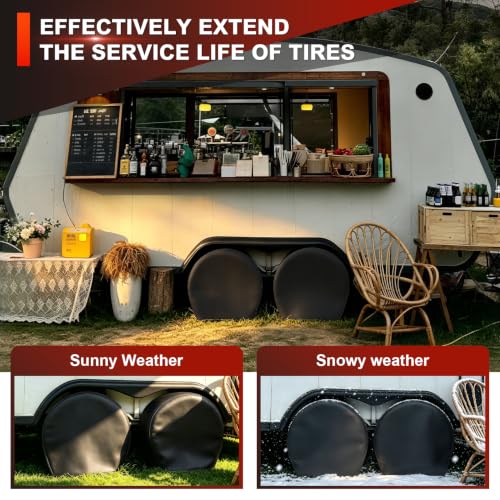 Explore Land Tire Covers 4 Pack Fit Tire Diameters 23-25.75 inch, Black - size: S (Fits Tire Diameters 23''-25.75''), style: Black - 4 Pack
