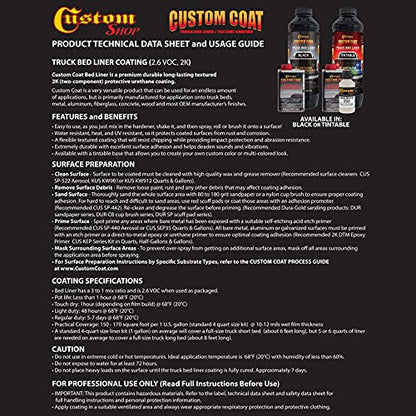 Custom Coat Black Urethane Spray-On Truck Bed Liner Kit with Gun, 2 Gallon - color: Black, size: 2 Gallon Kit with Gun