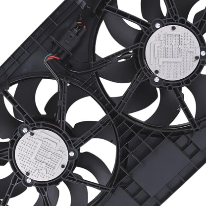 maXpeedingrods 4 Pins Dual Radiator Cooling Fan Assembly w/Shroud for Volkswagen Atlas 2018-2020, Atlas Cross Sport 2020, 3QG121207 3QF121207 3QF959455C 3QF959455B - size: 3QF959455B