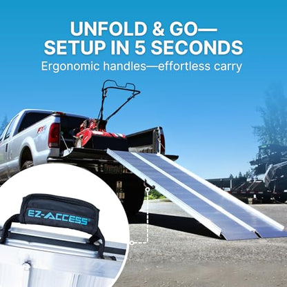 EZ-Access Traverse Aluminum Singlefold Edgeless Ramp, Silver, Loading, 8 ft - size: 8 Foot, style: Singlefold Edgeless