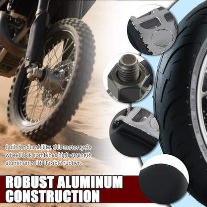 1.6" Motorcycle Rim Lock,Molded Rubber Motorcycle Wheel Lock for Rim Heavy Duty Avoids Inner Tube Damage,Professional Anti-Wear Rims Dirt Bike Locks Motorcycles Accessories