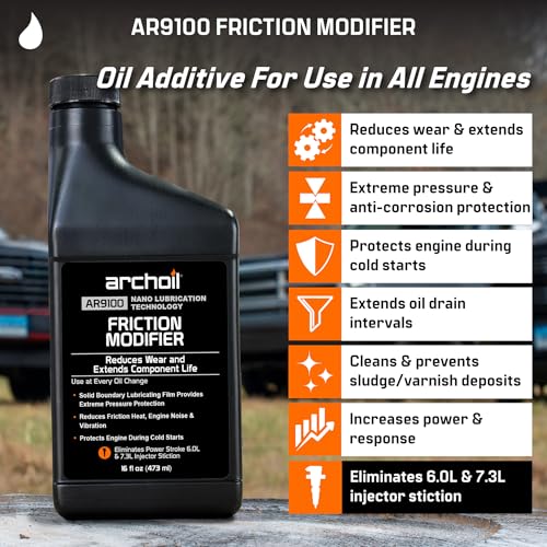 Archoil AR9100 Oil Additive (16oz) for All Vehicles - Powerstroke Cold Starts, Eliminates Injector Problems - size: AR9100 (16oz) - Single Pack