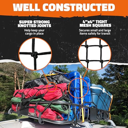 Mockins 39"x36" Elastic Cargo Net for Pickup Truck Bed, Cargo Racks & More - size: 39" x 36"
