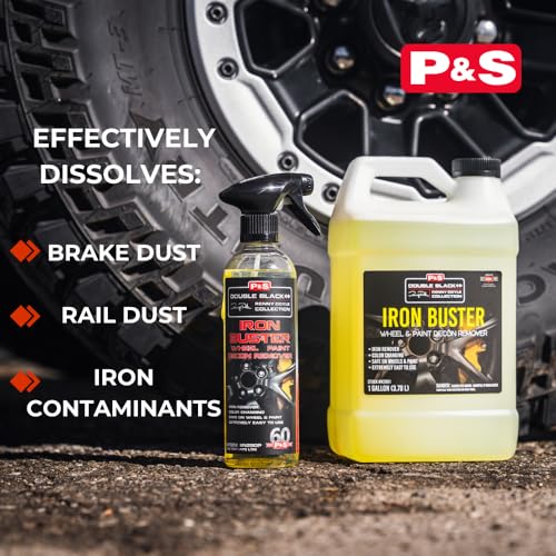 P & S Professional Detail Products Iron Buster Wheel & Paint Decon Remover - pH Balanced, Safe on Alloy, Chrome, Steel & Aluminum Wheels - 16 oz Spray - size: 16 Ounce (Pack of 1)