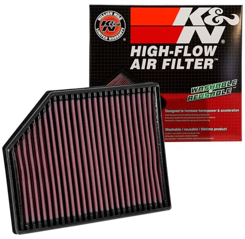 K&N High-Flow Original Lifetime Engine Air Filter: Increase Power: Premium, Washable: Compatible with 2016-2026 VOLVO: S60, S90, V60, V90, XC60, XC90, 33-3065