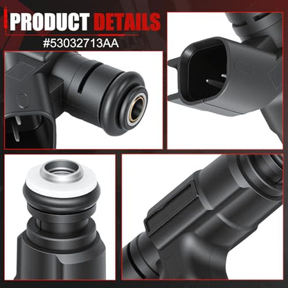 53032713AA Fuel Injectors Set of 8 Compatible with 2004-2008 Ram 2500 5.7L - color: F-53032713AA
