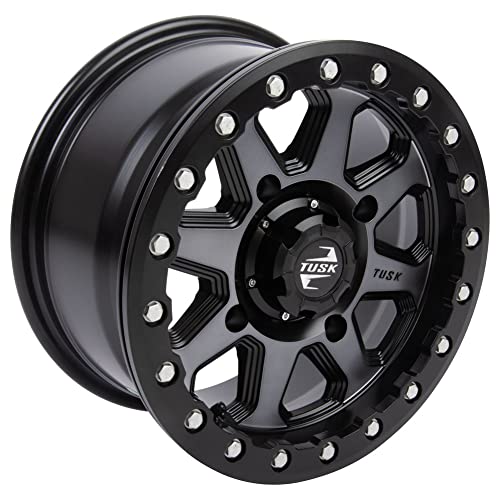 (4 Pack) 4/137 Tusk Uinta Beadlock Wheel 15x7 4.0 + 3.0 Gunmetal/Black For Can-Am Maverick X3 DS Turbo RR 64 Inch 2022-2024