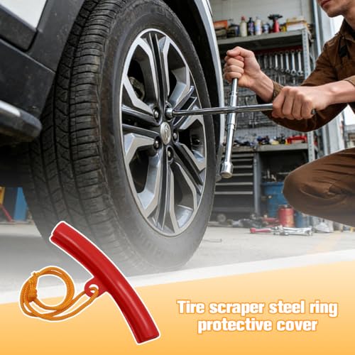 5PCS Car Tire Changing Rim Protector, Vehicle Fixing Wheel Changer Guard Edge Saver, Auto Tyre Changing Hub Rim Protective Cover, Universal for Sedan Truck Motorcycle (Red) - color: Red