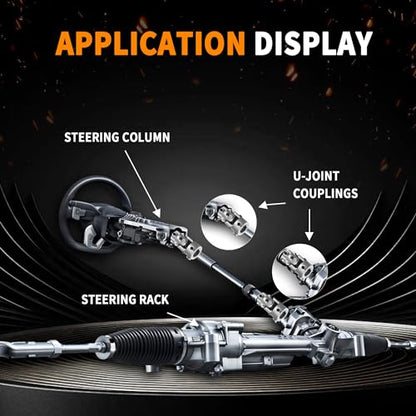 1" DD X 3/4" DD Chrome Steering Universal Joint Single U Joint Shaft,Total Length: 83mm (3-1/4")