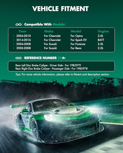 SCITOO Rear Driver & Passenger Side Disc Brake Calipers 19B2979 19B2978 - size: Rear[19B2979 & 19B2978]