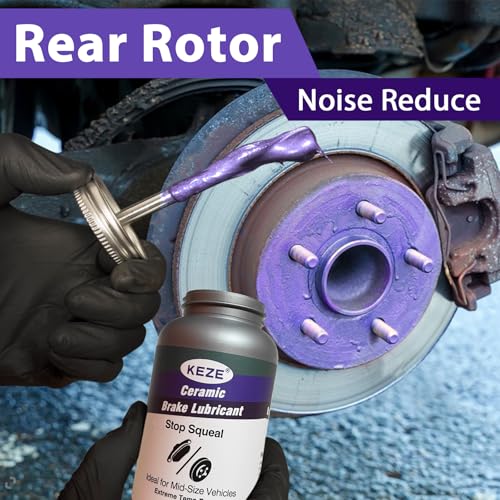 Keze High Temp Ceramic Brake Caliper Grease and Pin Parts Lubricant for Auto Break Sliding Pin Pad,Prevents Seizing Stops Squeaking with Brush Top Can,8 oz - color: Ceramic Brake Grease, size: 1 Pack-8 OZ