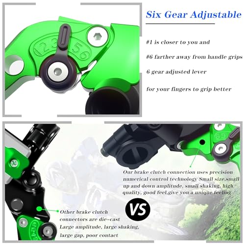 Universal Motorcycle 7/8" 22mm Handlebar Brake Master Cylinder Clutch Lever CNC Left & Right Set Compatible with Honda Kawasaki Suzuki Yamaha（ Piston Diameter 12.7mm (Green) - color: Green