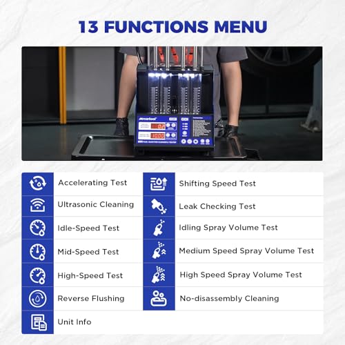 MR CARTOOL V309 GDI Fuel Injector Cleaner Tester Machine Gasoline110V/220V 4-Cylinder Injector Cleaning Machine, Ultrasonic Test Clean Kit for Car Motorcycle EFI/FSI Injectors - size: GDI V309