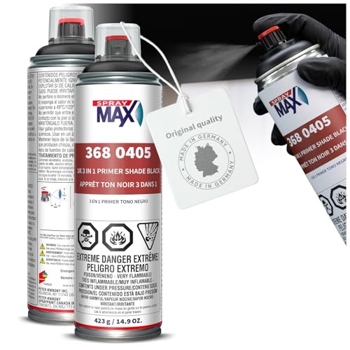 SprayMax 1K 3 in 1 Primer Black | Automotive Spray Paint | All-in-One - color: Black