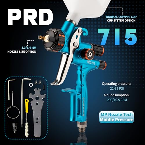 Automotive Refinishing Spray Gun PRD-715 Middle Pressure 1.4mm Nozzle Paint Spray Gun - size: Nozzle - 1.4