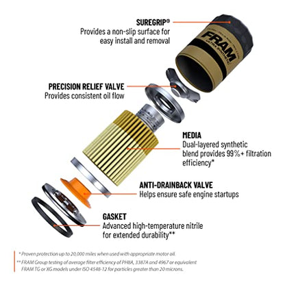 FRAM Synthetic XG9688P 20K Mile Change Automotive Replacement Engine Oil Filter for Synthetic Oil Changes, Premium Vehicle Engine Protection Oil Filter for Select Vehicle Model Years - style: Ultra Synthetic